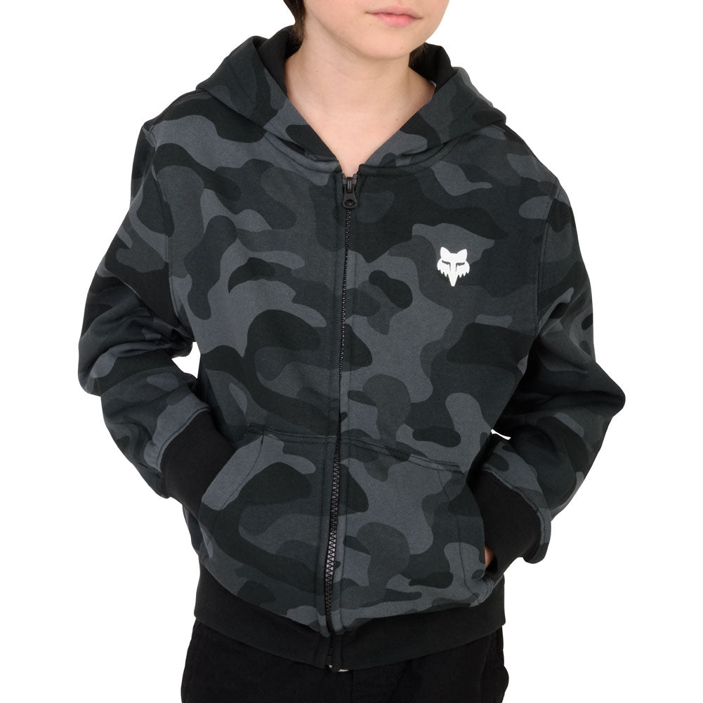 FOX RACING YOUTH FOX HEAD CAMO ZIP-UP HOODED SWEATSHIRT