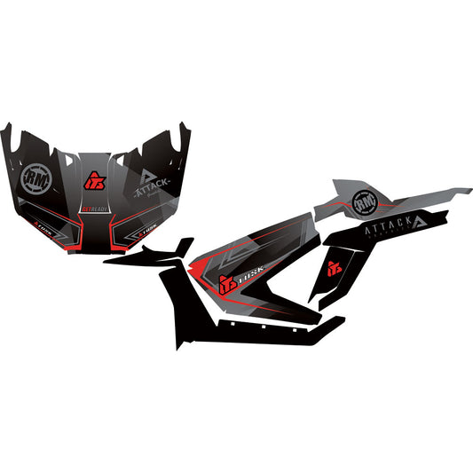 Attack Graphics STORM Complete UTV Graphics Kit Black/Red/Grey