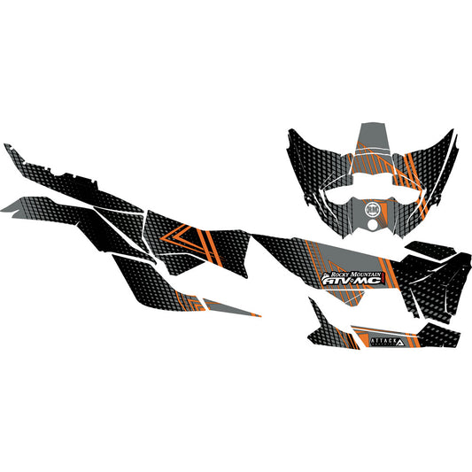 Attack Graphics Phoenix Complete UTV Graphics Kit Black/Dark Grey/Orange