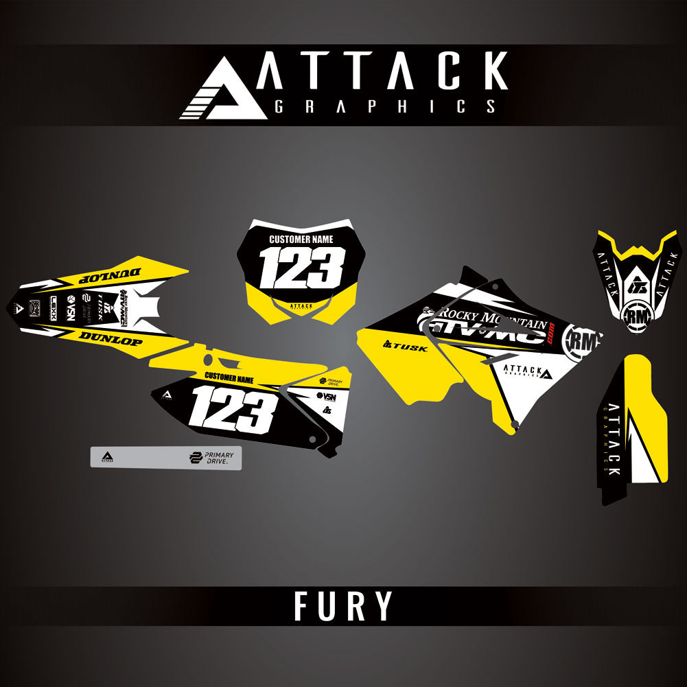 Attack Graphics Custom Fury Complete Bike Restyle Graphics Kit Polisport MX Restyling Kit