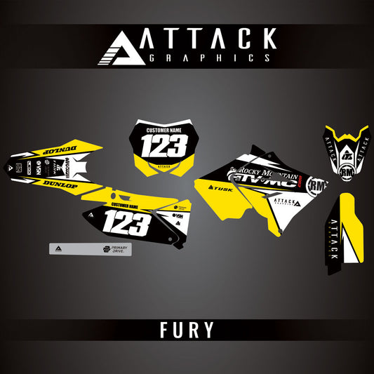 Attack Graphics Custom Fury Complete Bike Restyle Graphics Kit Polisport MX Restyling Kit