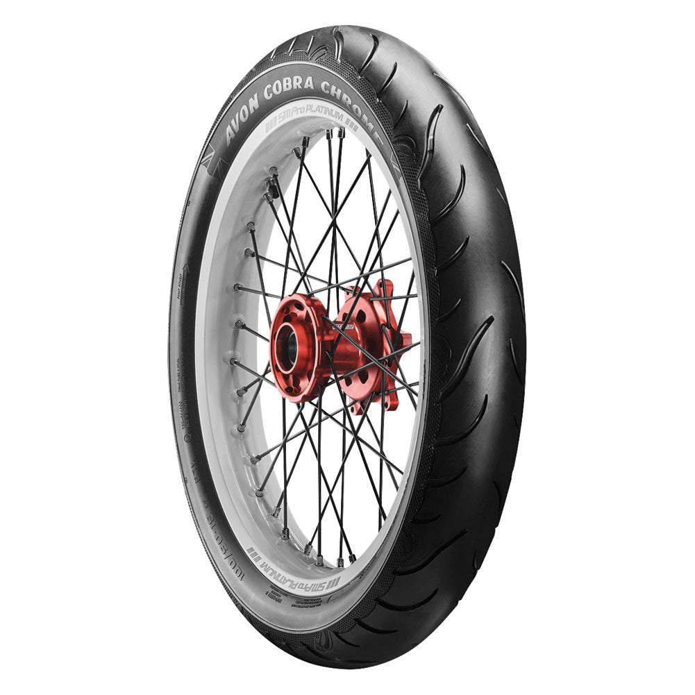 Avon Cobra Chrome AV91 Front Motorcycle Tire MH90-21 (56V) Black Wall