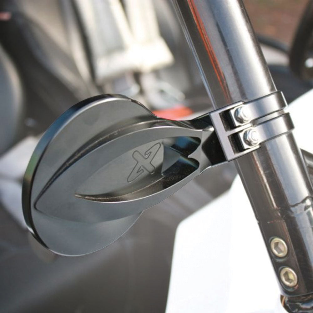 Axia Alloys Round Convex Side Mirror Kit 4" Black