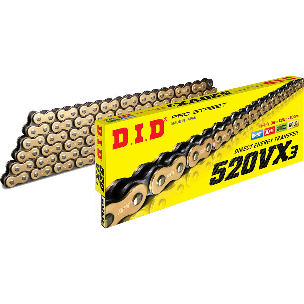 DID 520VX3 Gold X-Ring Professional Road Chain