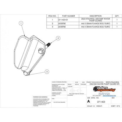 Enduro Engineering Water Pump Cover Guard
