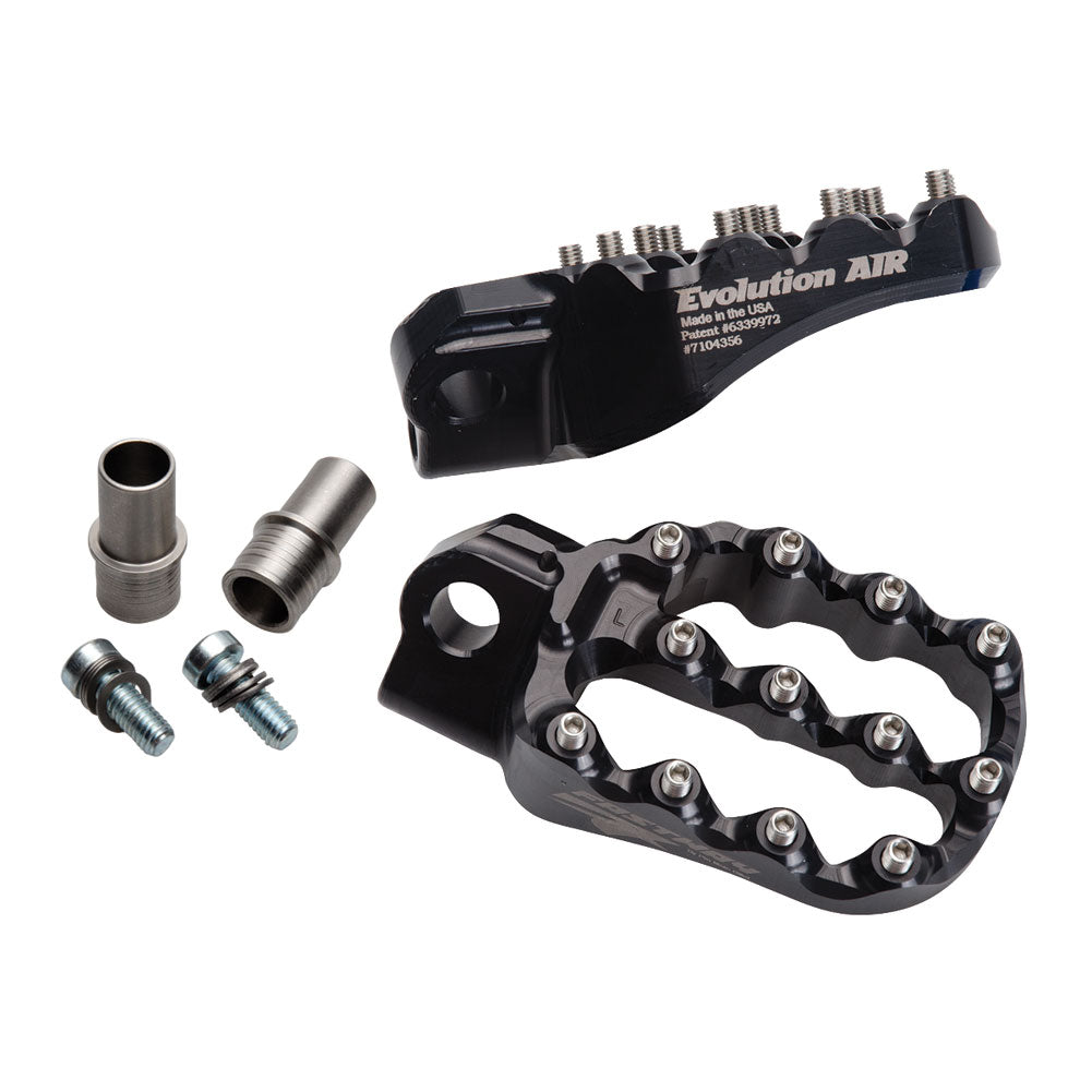 Fastway Evo Air Motorcycle Foot Pegs Kit Black