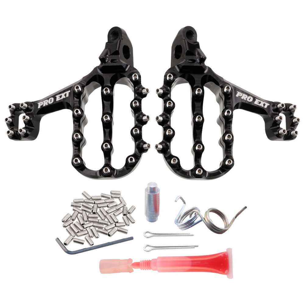 Fastway Pro Ext Motorcycle Foot Pegs Kit Black