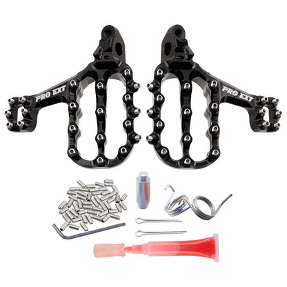 Fastway Pro Ext Motorcycle Foot Pegs Kit Black