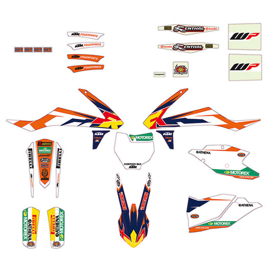 KTM Factory Graphics Kit Orange/White