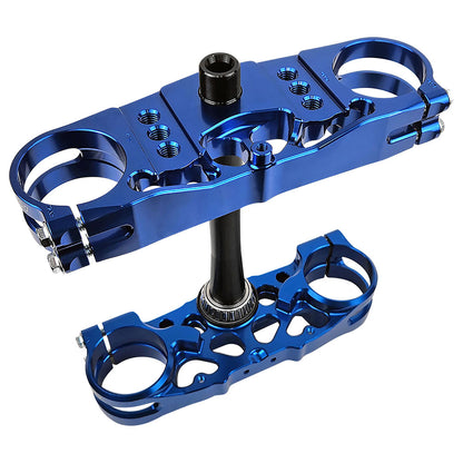 Luxon Gen3 Triple Clamp Set with Solid Handlebar Mounts 23.5mm Offset Blue