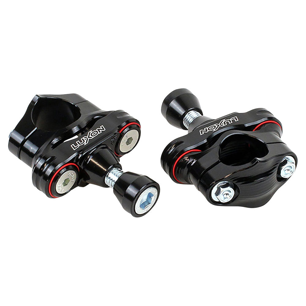 Luxon Gen3 Rubber Isolated Handlebar Mounts Suzuki Cone 1 1/8" Bars Black