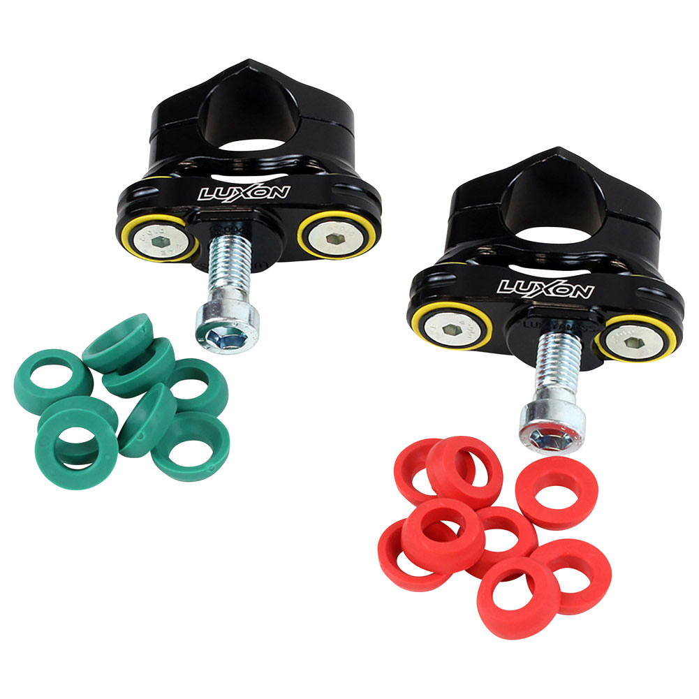 Luxon Gen3 Rubber Isolated Handlebar Mounts Yamaha 2-Stroke 1 1/8" Bars Black