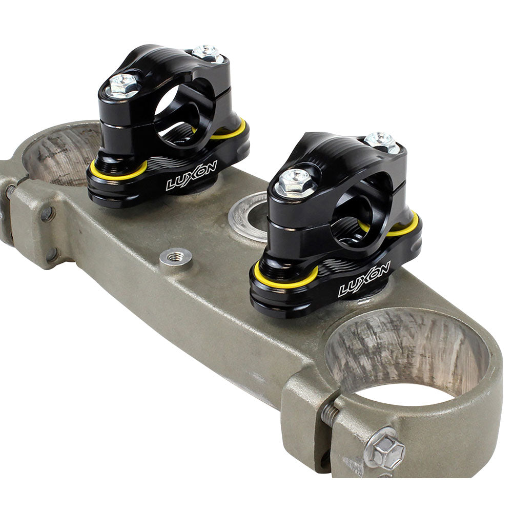 Luxon Gen3 Rubber Isolated Handlebar Mounts Yamaha 2-Stroke 1 1/8" Bars Black