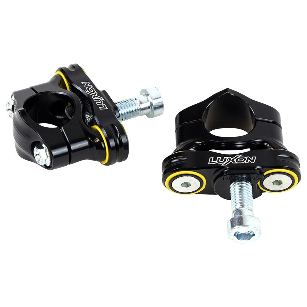 Luxon Gen3 Rubber Isolated Handlebar Mounts Yamaha 2-Stroke 1 1/8" Bars Black