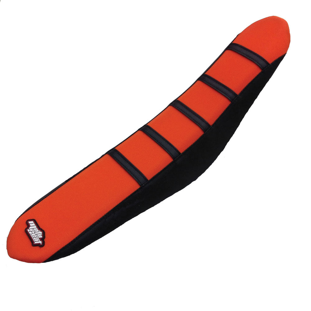 Motoseat Ribbed Traction Seat Cover Black/Orange/Black