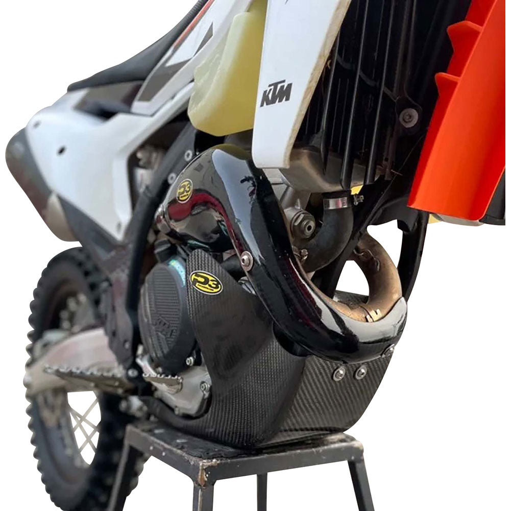 P3 Carbon Skid Plate with Linkage Guard Black