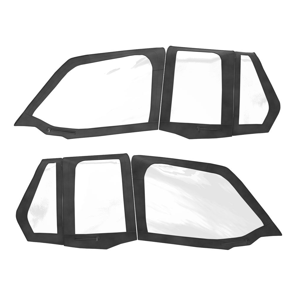 Polaris Canvas Upper Half Doors Black