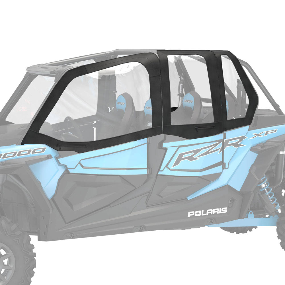 Polaris Canvas Upper Half Doors Black