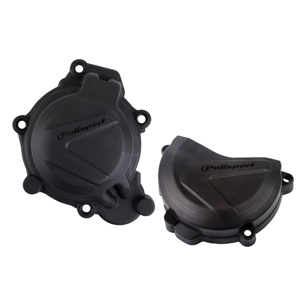 Polisport Clutch & Ignition Cover Protectors Kit Black