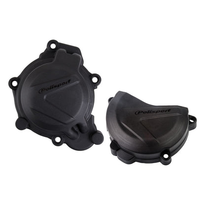 Polisport Clutch & Ignition Cover Protectors Kit Black