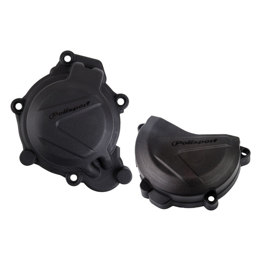 Polisport Clutch & Ignition Cover Protectors Kit Black