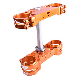 Ride Engineering Rubber Mounted Billet Split Triple Clamp Set 22mm Offset Orange
