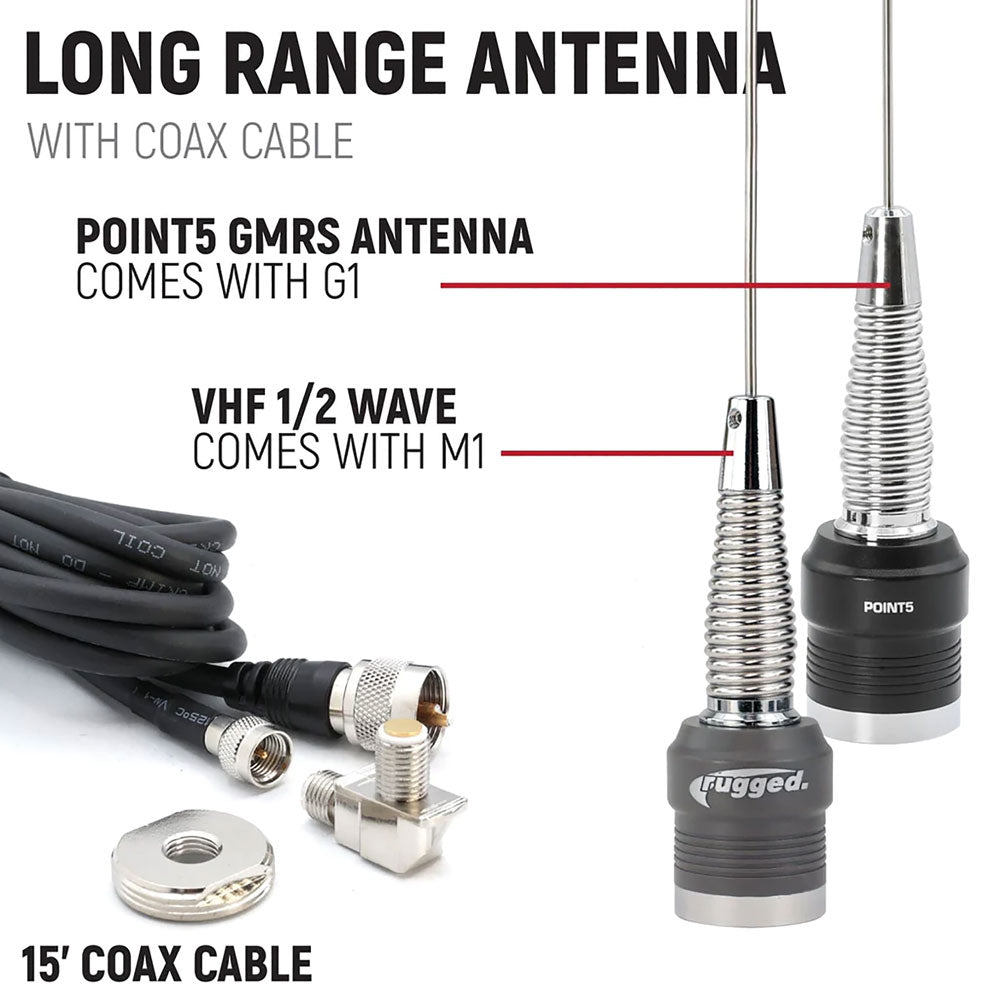 Rugged Radios 696+ Complete Master Communication Kit with M1 Radio Helmet Kits