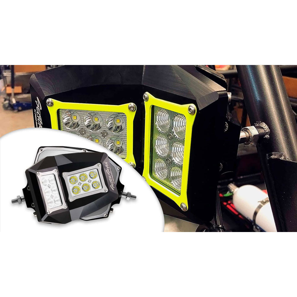 Sector Seven Spectrum LED Light Mirror Kit with Threaded Universal Clamps