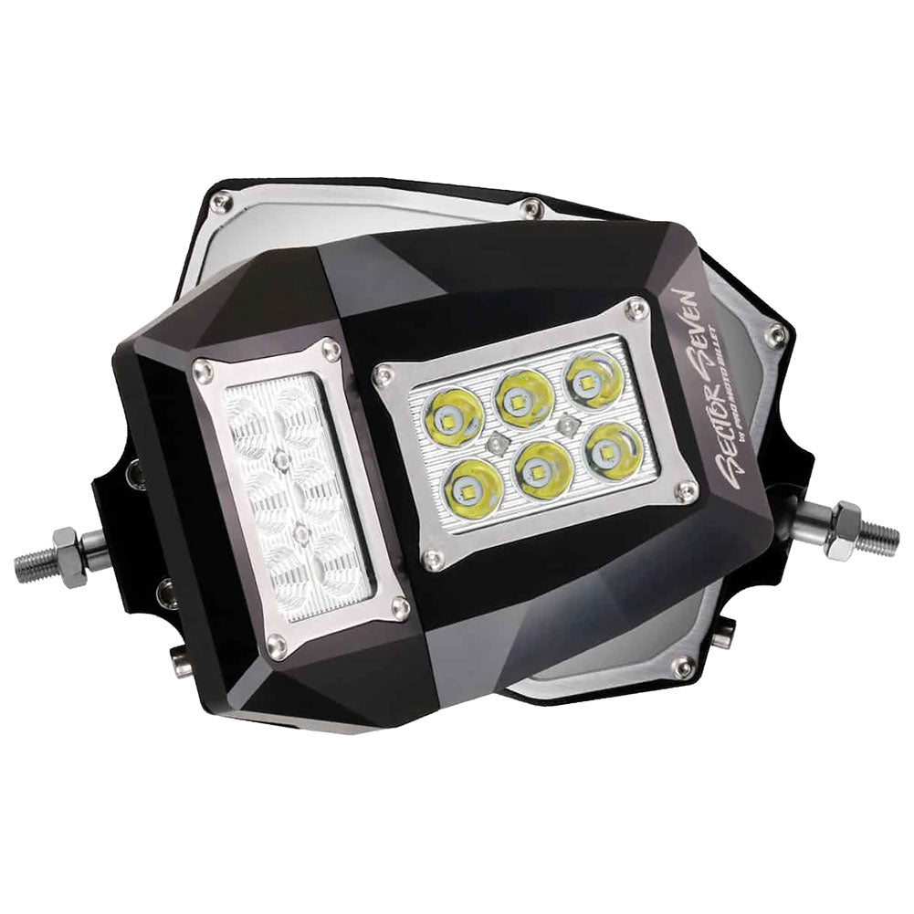 Sector Seven Spectrum LED Light Mirror Kit with Threaded Universal Clamps