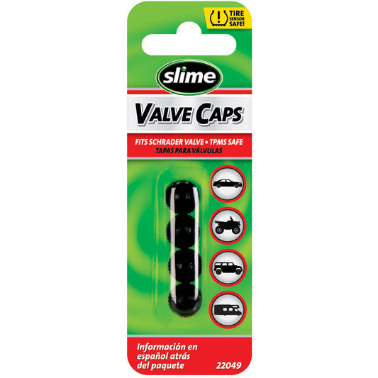 Slime Standard Valve Caps Black