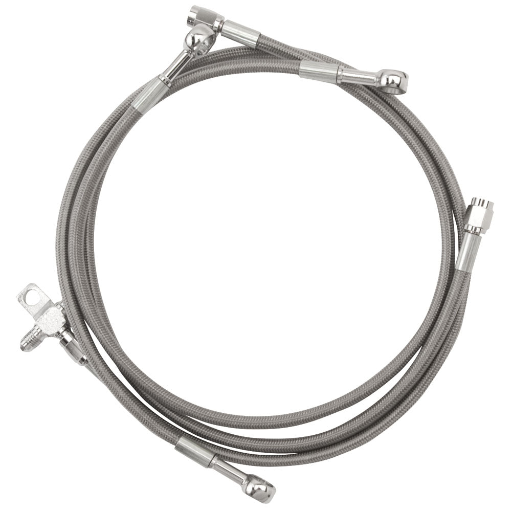 Streamline Front UTV Steel Braided Brake Line Standard Length Silver