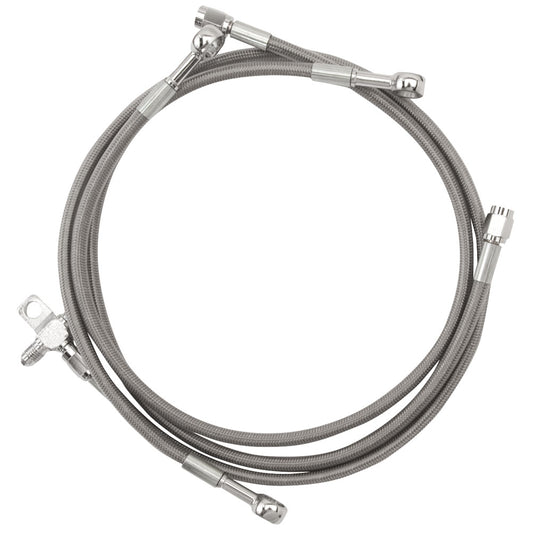 Streamline Rear UTV Steel Braided Brake Line Standard Length Silver