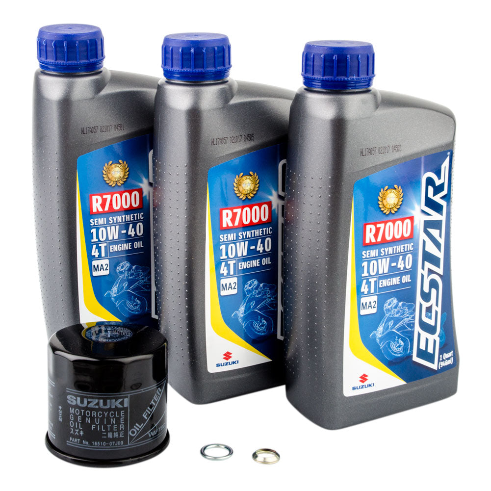 Suzuki ECSTAR R7000 10W-40 Semi-Synthetic Blend Oil Change Kit