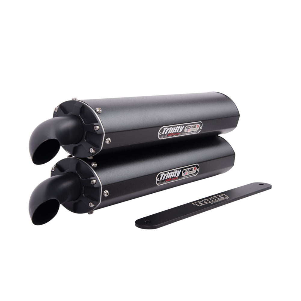 Trinity Racing Stage 5 Dual Slip Ons Cerakote Black