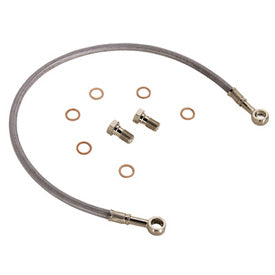 Tusk Rear ATV Steel Braided Brake Line Standard Length Silver