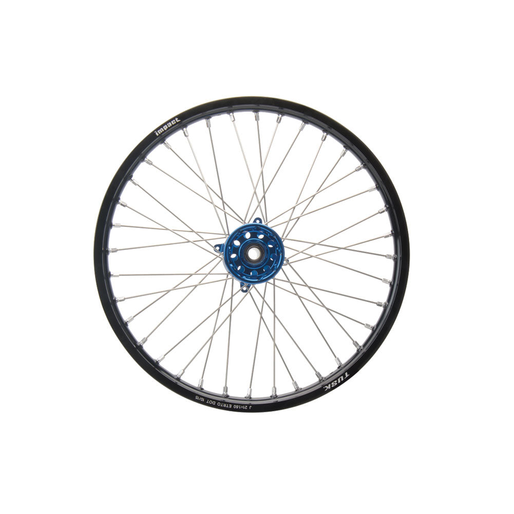 Tusk Impact Complete Wheel - Front 21 x 1.60 Silver Rim/Silver Spoke/Orange Hub