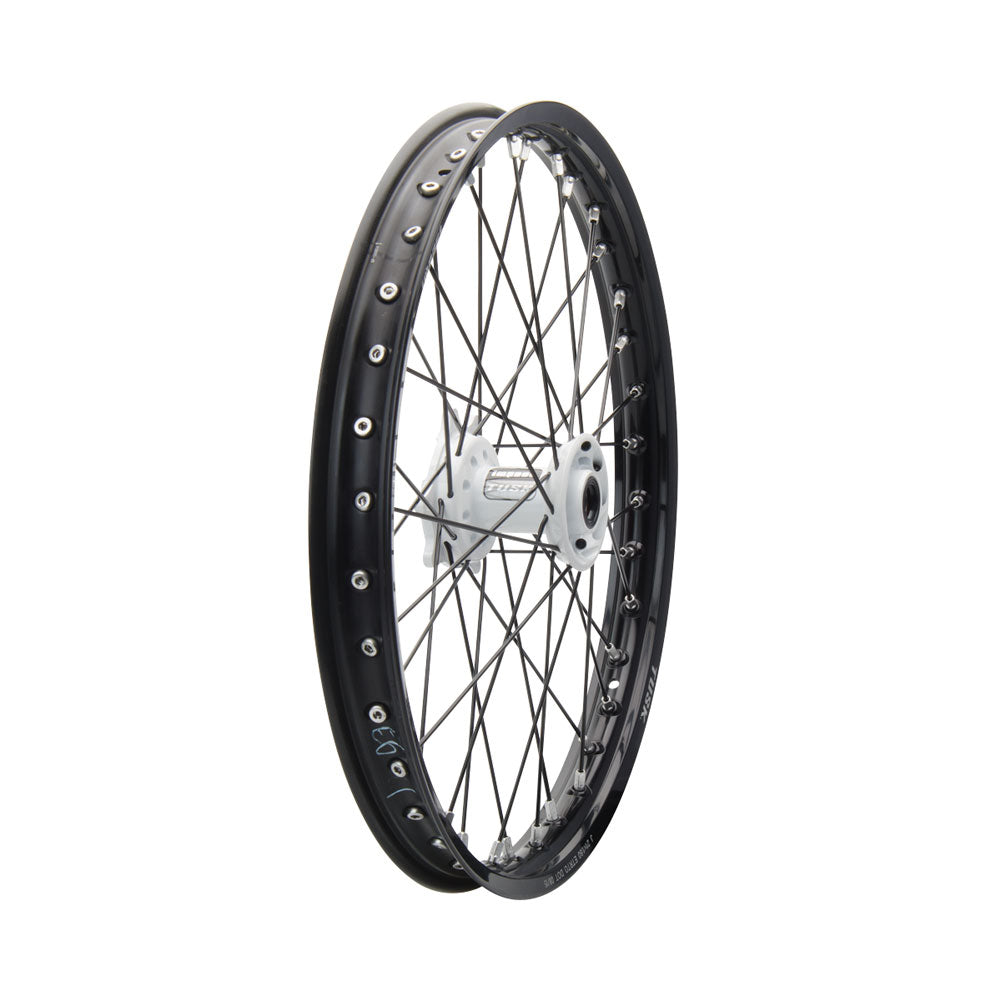 Tusk Impact Complete Front Wheel Package 21 x 1.60 Silver Rim/Silver Spoke/Orange Hub