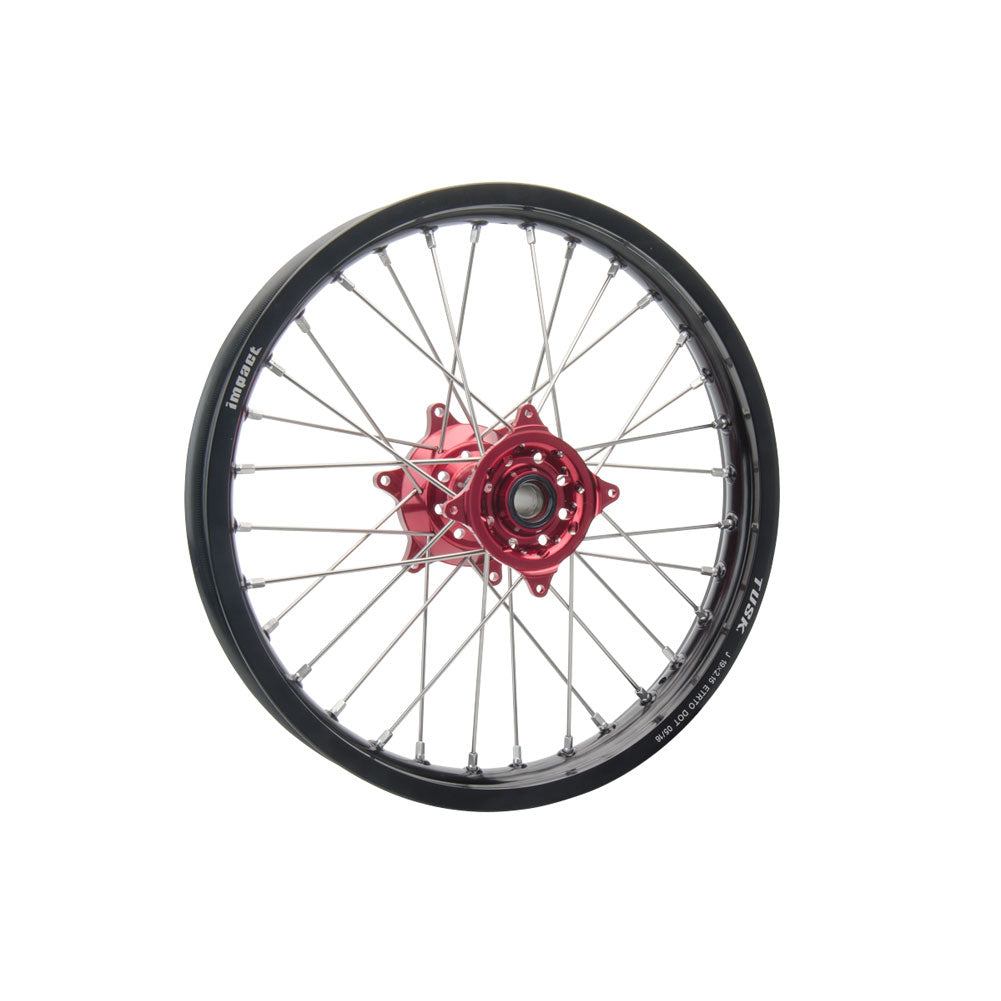Tusk Impact Complete Rear Wheel Package 18 x 2.15 Black Rim/Silver Spoke/Red Hub