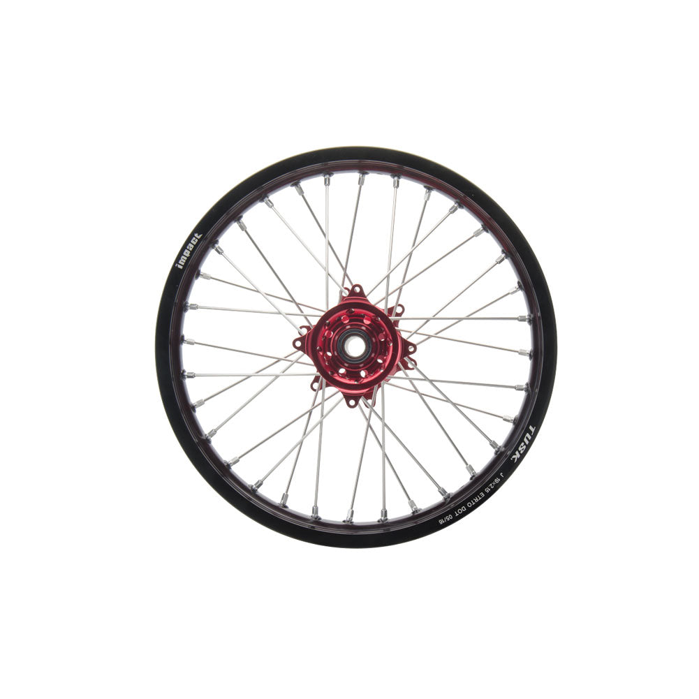 Tusk Impact Complete Rear Wheel Package 18 x 2.15 Black Rim/Silver Spoke/Red Hub