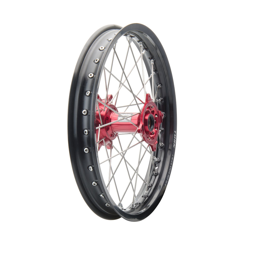 Tusk Impact Complete Rear Wheel Package 18 x 2.15 Black Rim/Silver Spoke/Red Hub