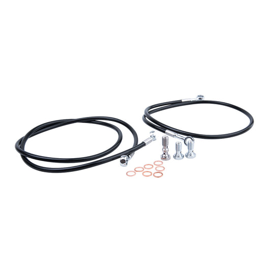 Tusk Front UTV Steel Braided Brake Line Standard Length Black