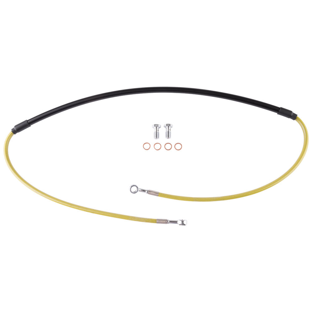 Tusk Front Motorcycle Steel Braided Brake Line CR Style Yellow