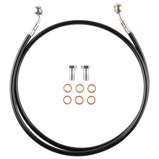 Tusk Front Motorcycle Steel Braided Brake Line Standard Length Black