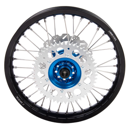 Tusk Impact Complete Front/Rear Wheel Package 1.60 x 21 / 2.15 x 18 Silver Rim/Silver Spoke/Orange Hub