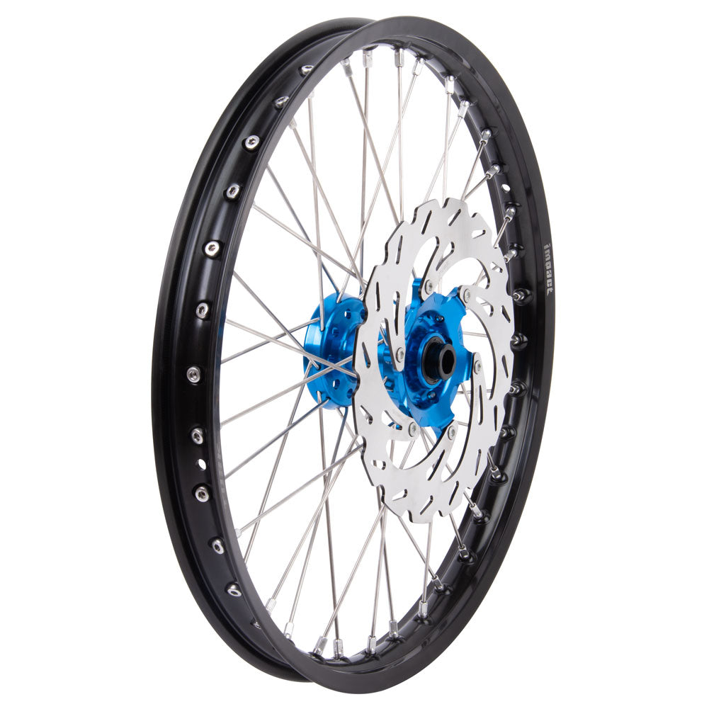 Tusk Impact Complete Front/Rear Wheel Package 1.60 x 21 / 2.15 x 18 Silver Rim/Silver Spoke/Orange Hub