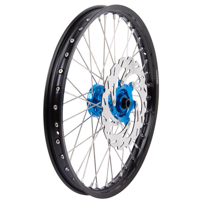 Tusk Impact Complete Front/Rear Wheel Package 1.60 x 21 / 2.15 x 18 Silver Rim/Silver Spoke/Orange Hub