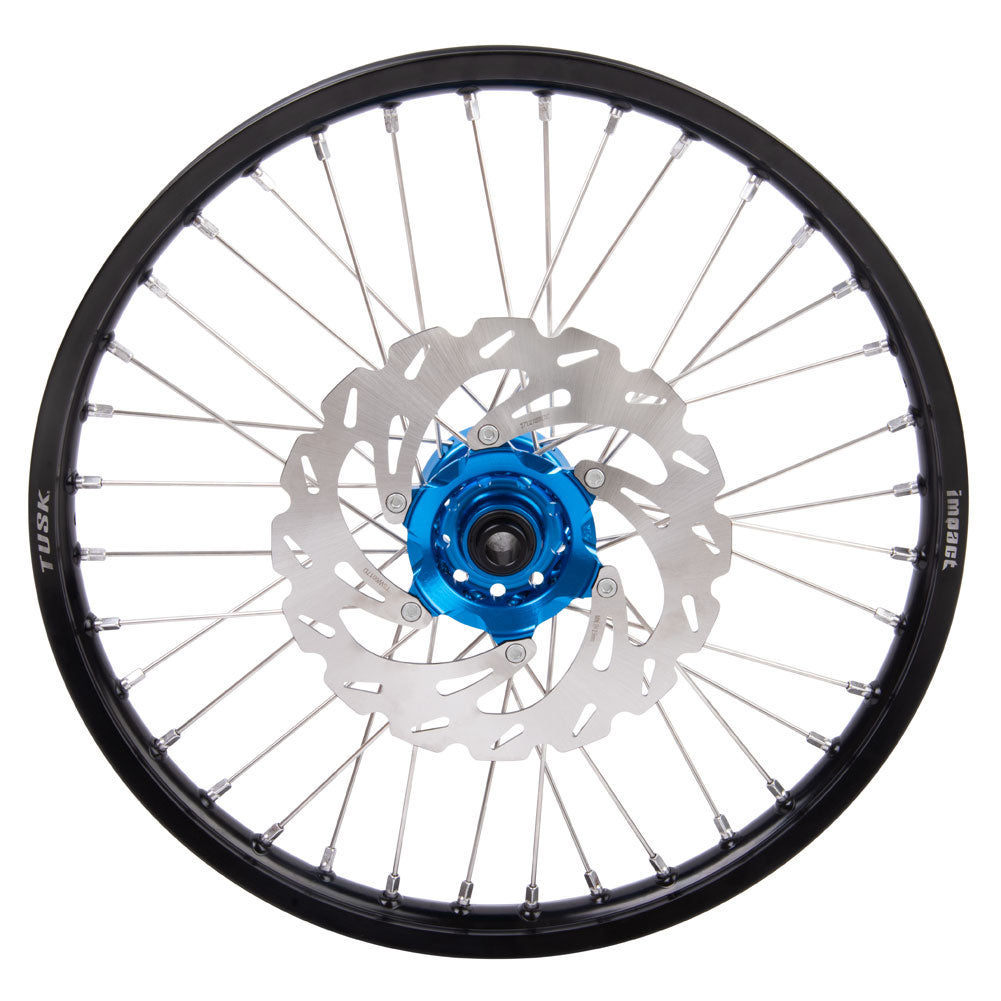Tusk Impact Complete Front/Rear Wheel Package 1.60 x 21 / 2.15 x 18 Silver Rim/Silver Spoke/Orange Hub