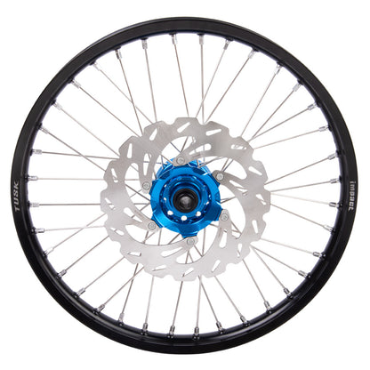 Tusk Impact Complete Front/Rear Wheel Package 1.60 x 21 / 2.15 x 18 Silver Rim/Silver Spoke/Orange Hub