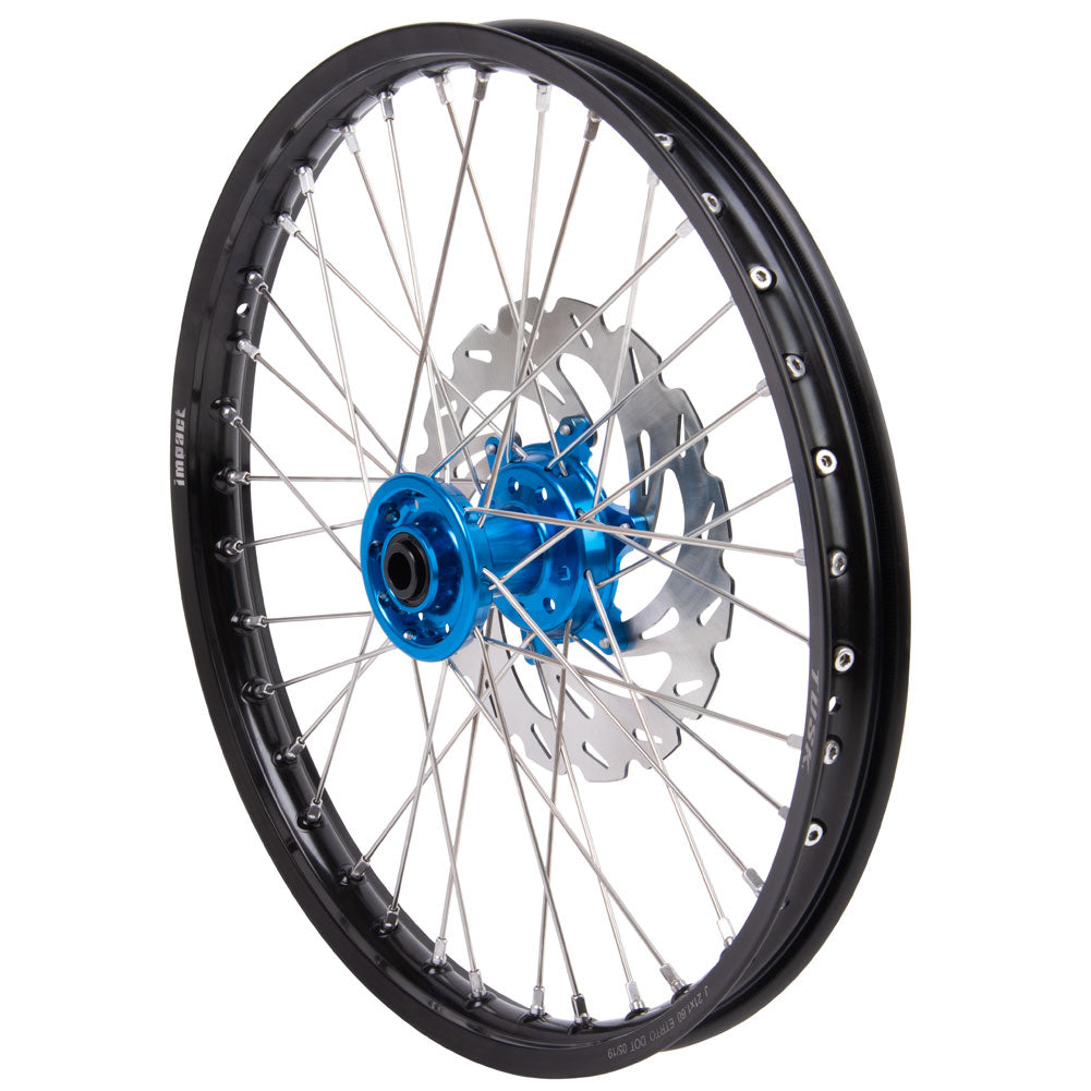 Tusk Impact Complete Front/Rear Wheel Package 1.60 x 21 / 2.15 x 18 Silver Rim/Silver Spoke/Orange Hub