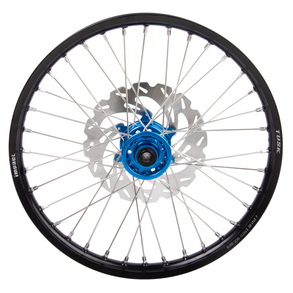 Tusk Impact Complete Front/Rear Wheel Package 1.60 x 21 / 2.15 x 18 Silver Rim/Silver Spoke/Orange Hub
